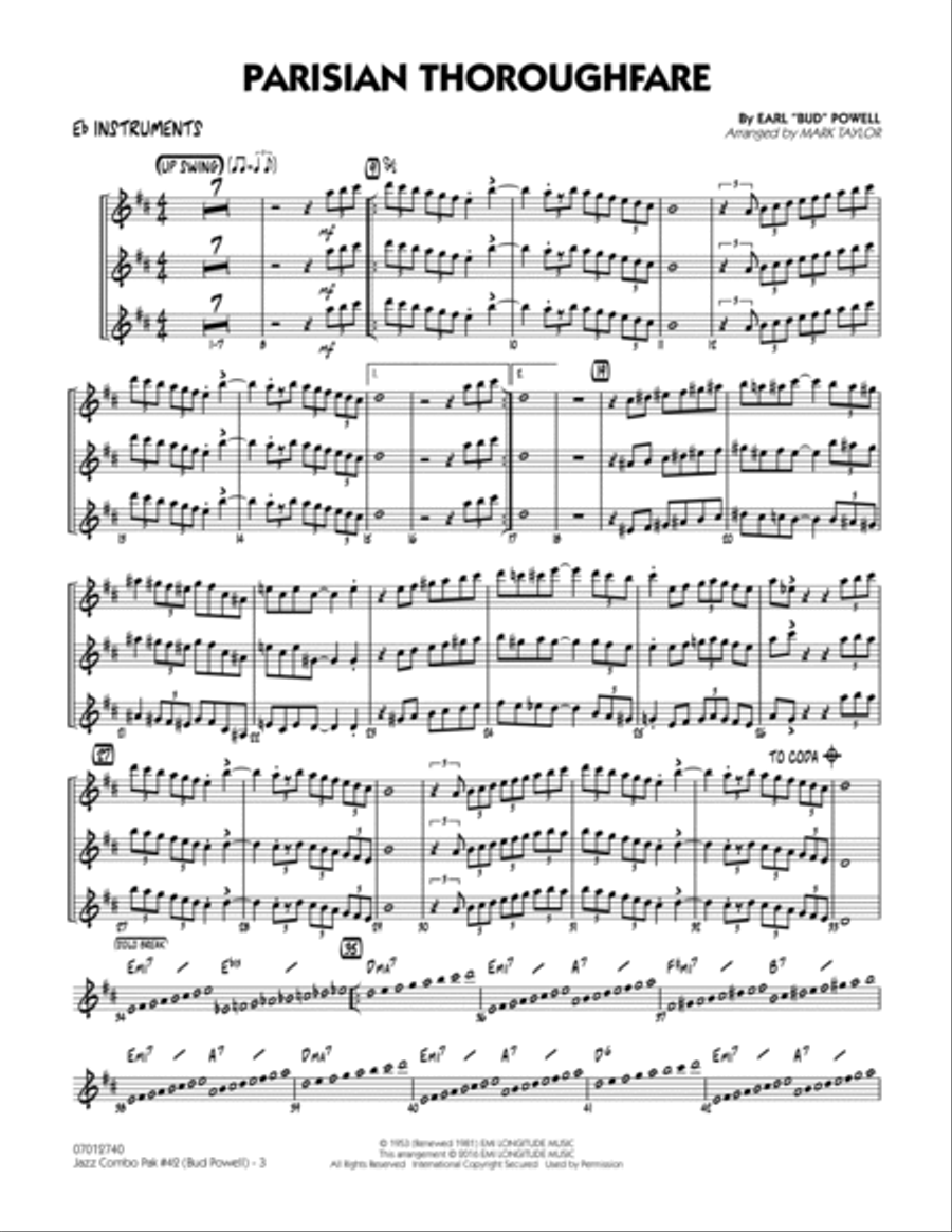 Jazz Combo Pak #42 (Bud Powell) - Eb Instruments Jazz Ensemble scores gallery preview page 3