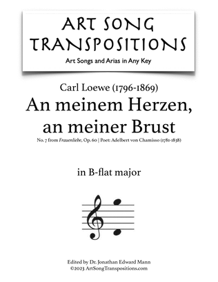 LOEWE: An meinem Herzen, an meiner Brust, Op. 60 no. 7 (transposed to B-flat major)
