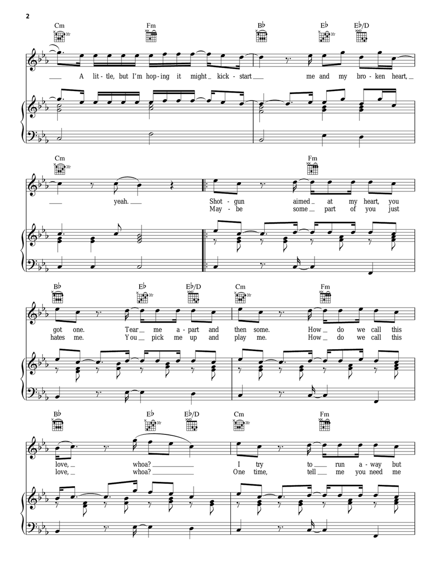 Me And My Broken Heart Piano, Vocal, Guitar scores gallery preview page 2