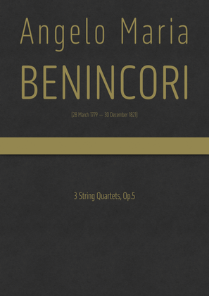 Benincori - 3 String Quartets, Op.5