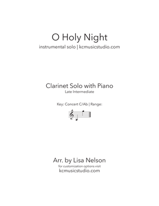 Book cover for O Holy Night - Advanced Clarinet and Piano
