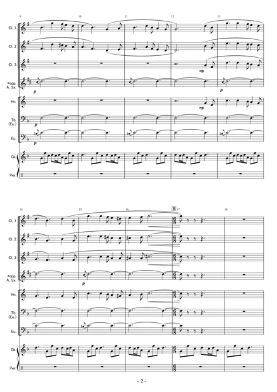Two Irish Tunes (for Mixed Octet) Percussion Ensemble scores gallery preview page 2
