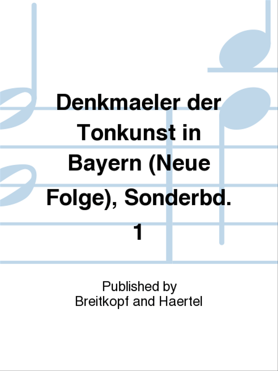 Denkmaeler der Tonkunst in Bayern (Neue Folge), Sonderbd. 1 School and Community scores gallery preview page 1