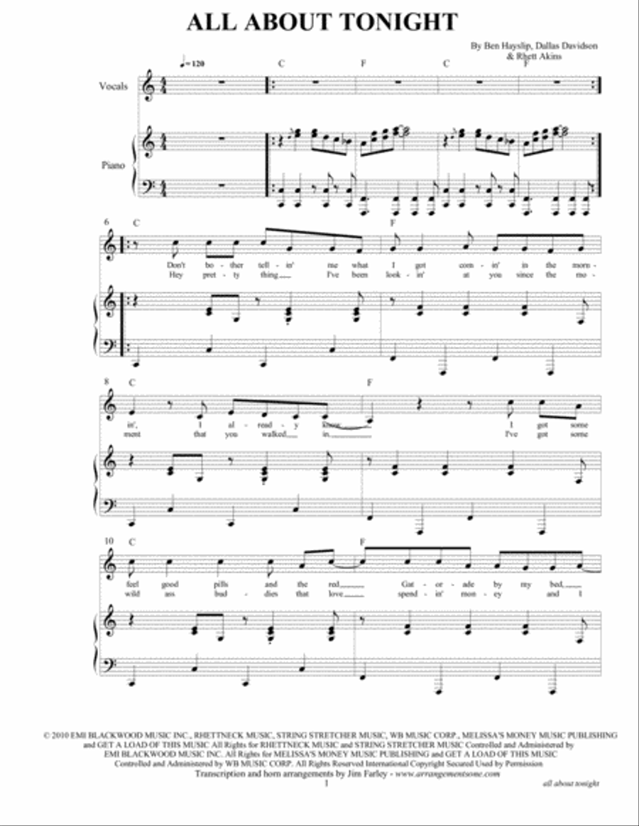 All About Tonight All About Tonight Voice scores gallery preview page 3