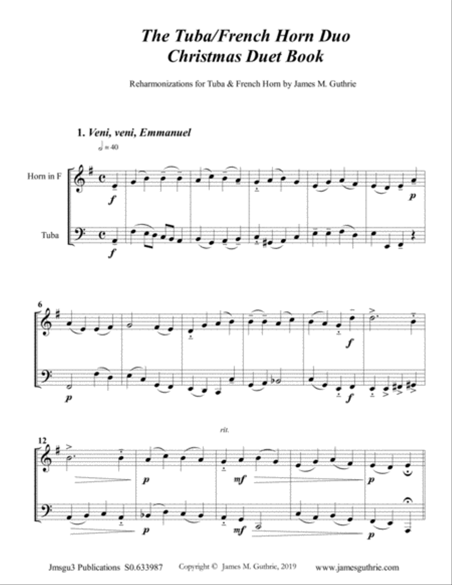 The Tuba & French Horn Christmas Duet Book Brass Duet scores gallery preview page 2