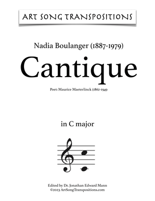 BOULANGER: Cantique (transposed to C major)