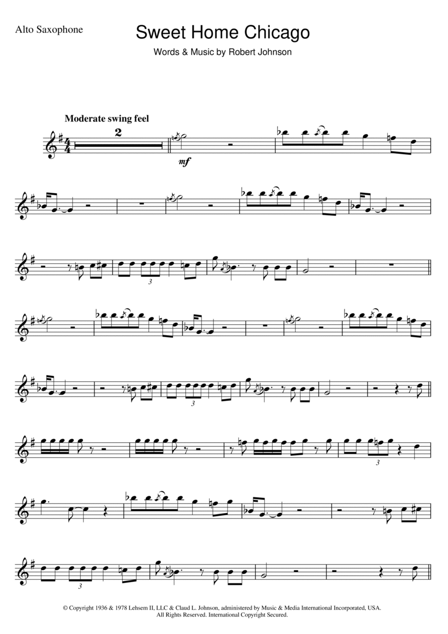 Sweet Home Chicago Sweet Home Chicago Piano scores gallery preview page 1