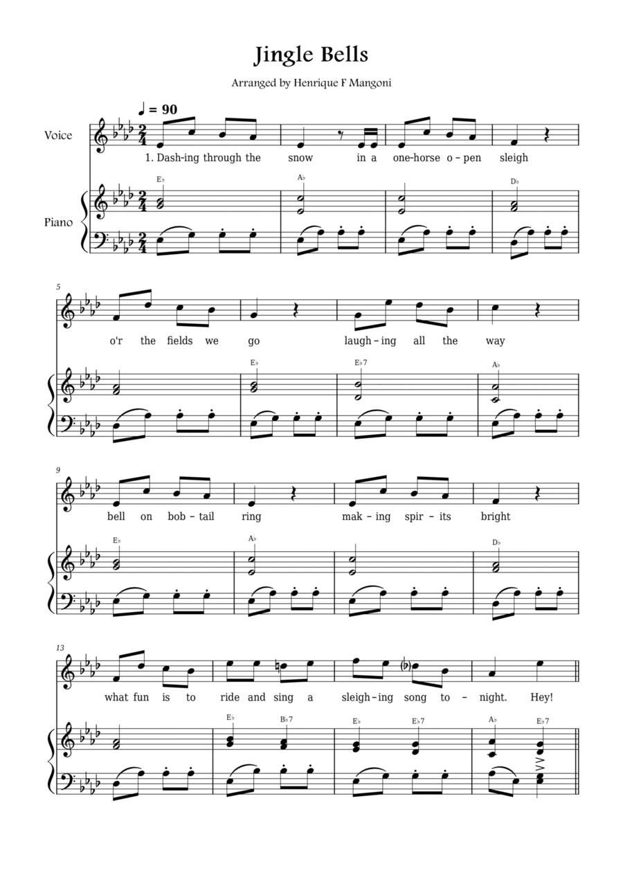 Jingle Bells Voice scores gallery preview page 1