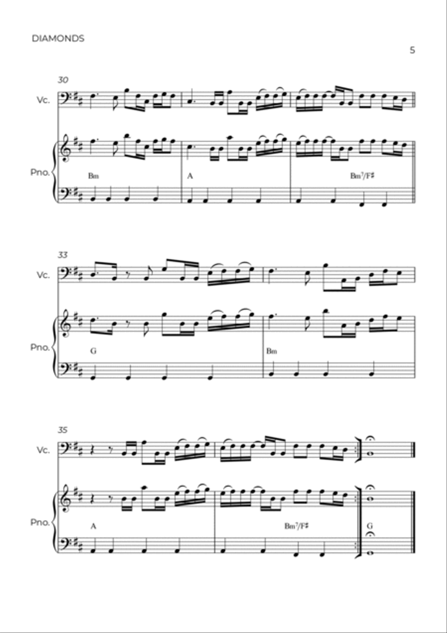 Diamonds Piano scores gallery preview page 5