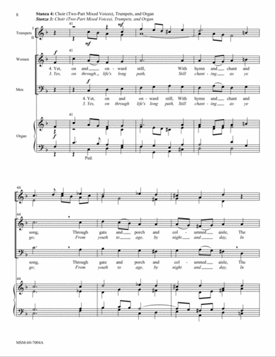 Rejoice, O Pilgrim Throng! (Full Score and Instrumental Parts) Choir scores gallery preview page 6