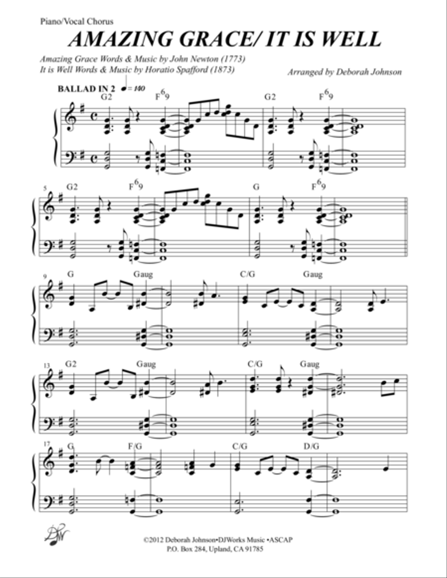 Amazing Grace/It is Well With my Soul Sacred scores gallery preview page 1