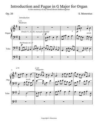 Introduction and Fugue in G Major for Organ