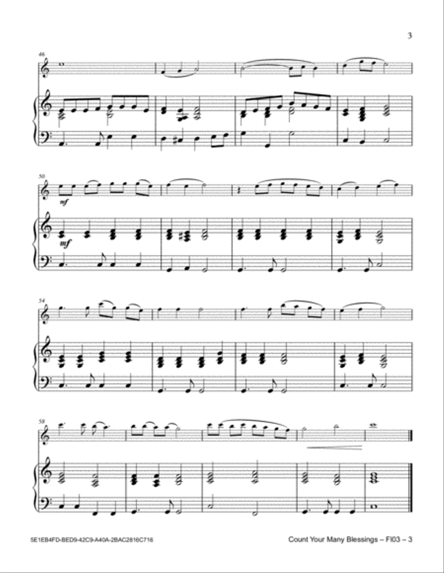 Count Your Many Blessings Flute Solo scores gallery preview page 3