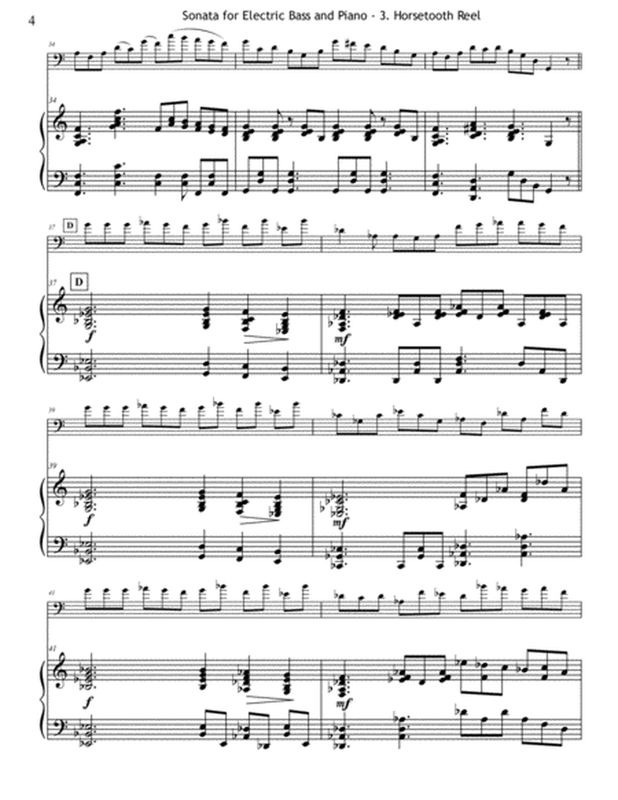 Sonata for Electric Bass and Piano - 3rd Mvt. only