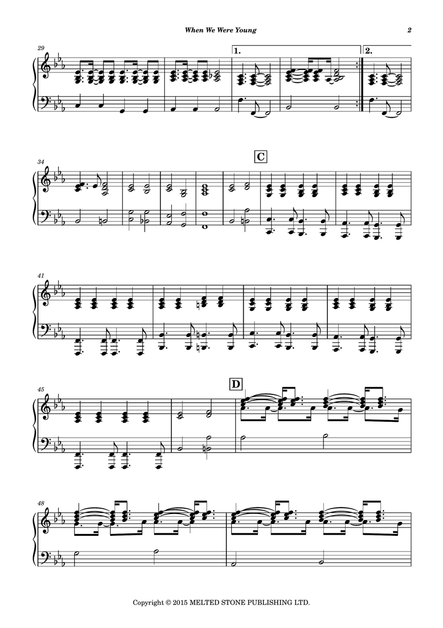 When We Were Young Piano, Vocal scores gallery preview page 2