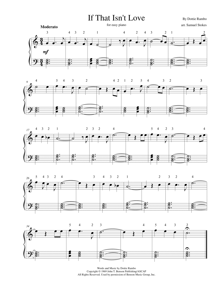 If That Isn't Love Easy Piano scores gallery preview page 1
