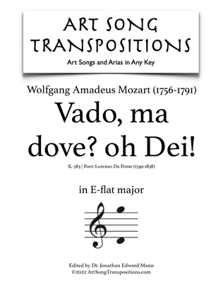 MOZART: Vado, ma dove? oh Dei!, K. 583 (transposed to E-flat major)