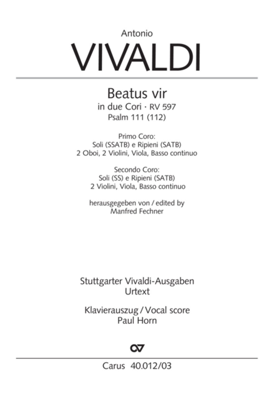 Beatus vir (How blest is he) Psalm 111 4-Part scores gallery preview page 2
