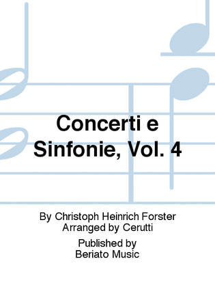 Book cover for Concerti e Sinfonie, Vol. 4