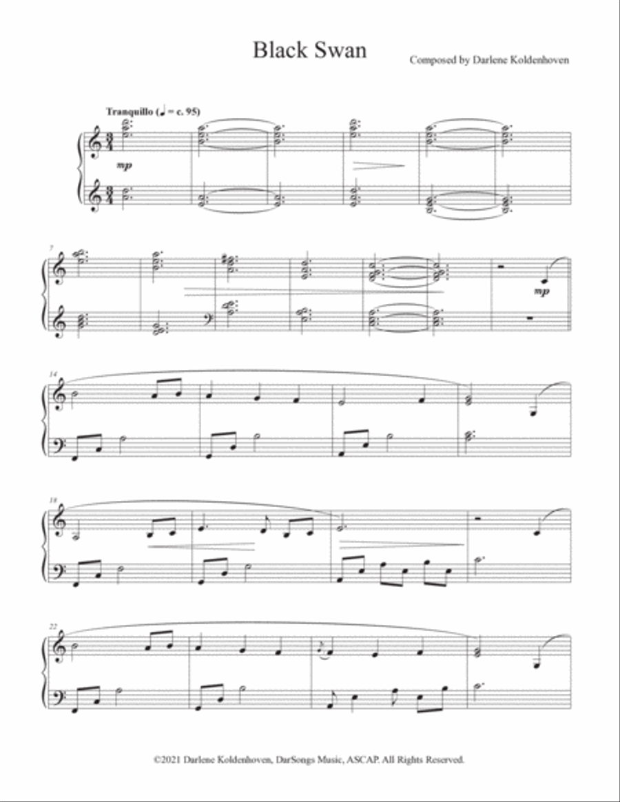 Black Swan Piano Solo scores gallery preview page 2