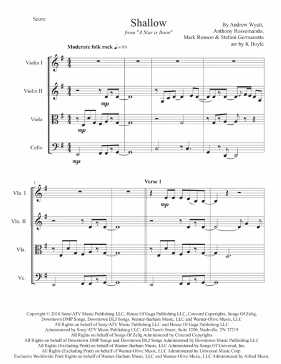 Shallow String Quartet scores gallery preview page 1