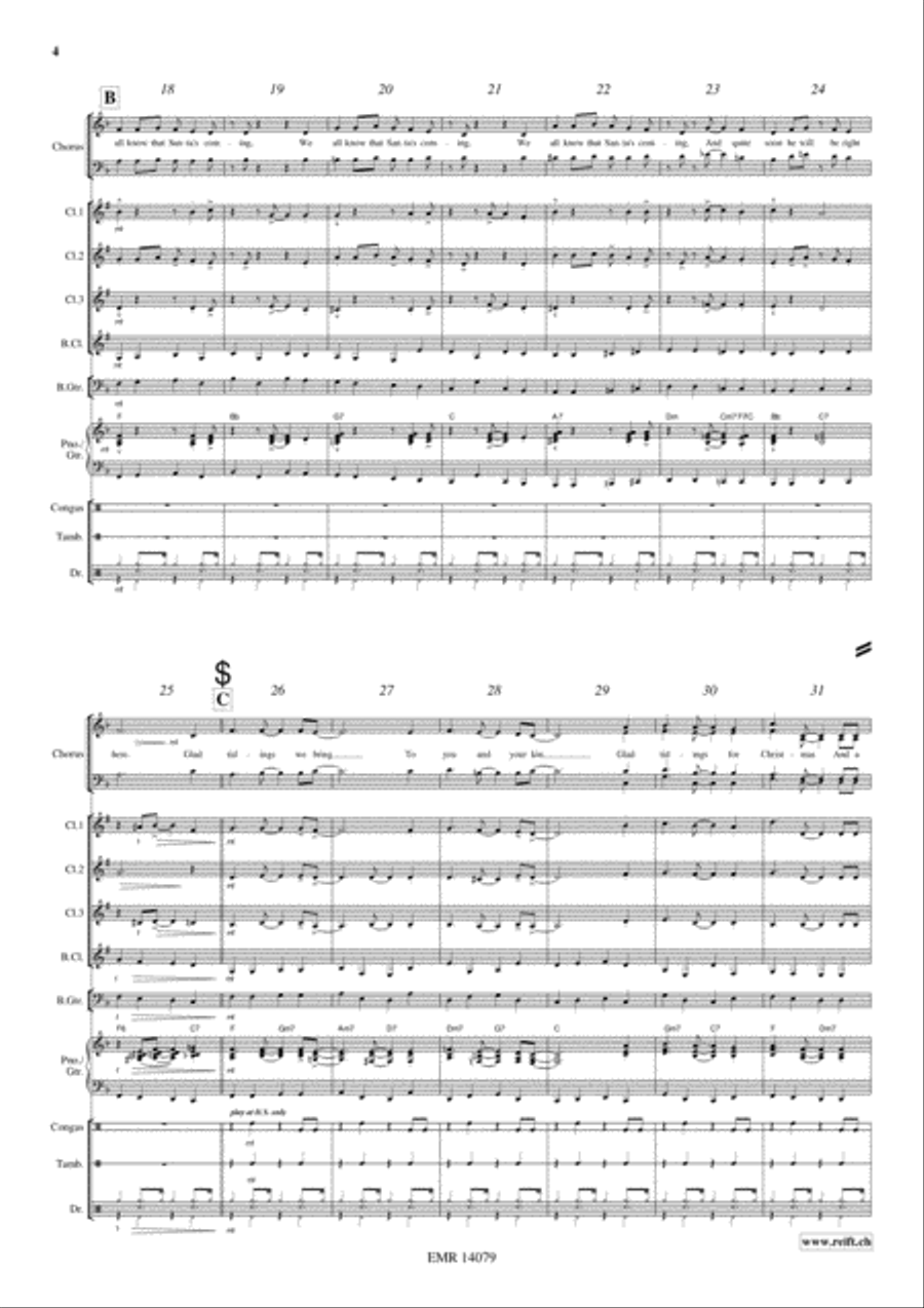 A Merry Christmas A Merry Christmas Clarinet Quartet scores gallery preview page 5