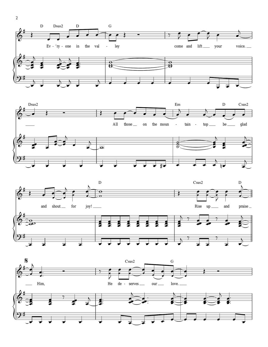 Rise Up And Praise Him Piano, Vocal scores gallery preview page 2