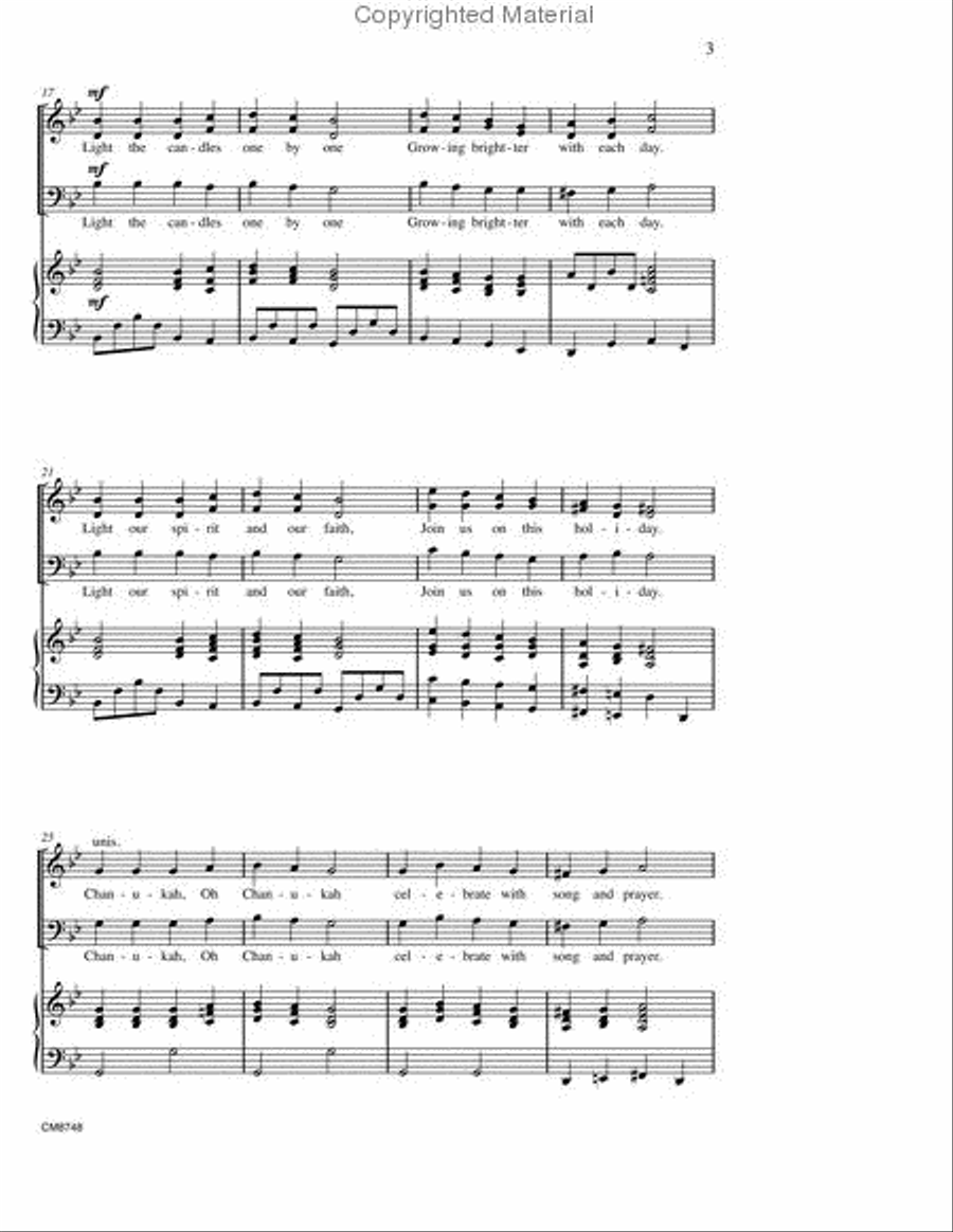 Celebrate Chanukah Choir scores gallery preview page 3