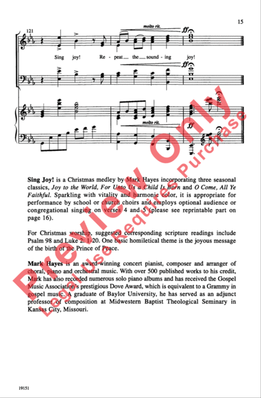 Sing Joy! Sing Joy! 4-Part scores gallery preview page 15