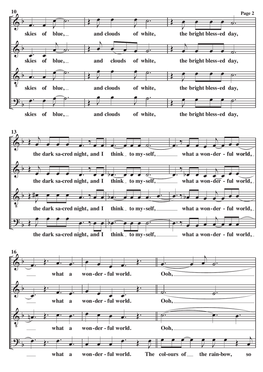 What A Wonderful World 4-Part scores gallery preview page 2