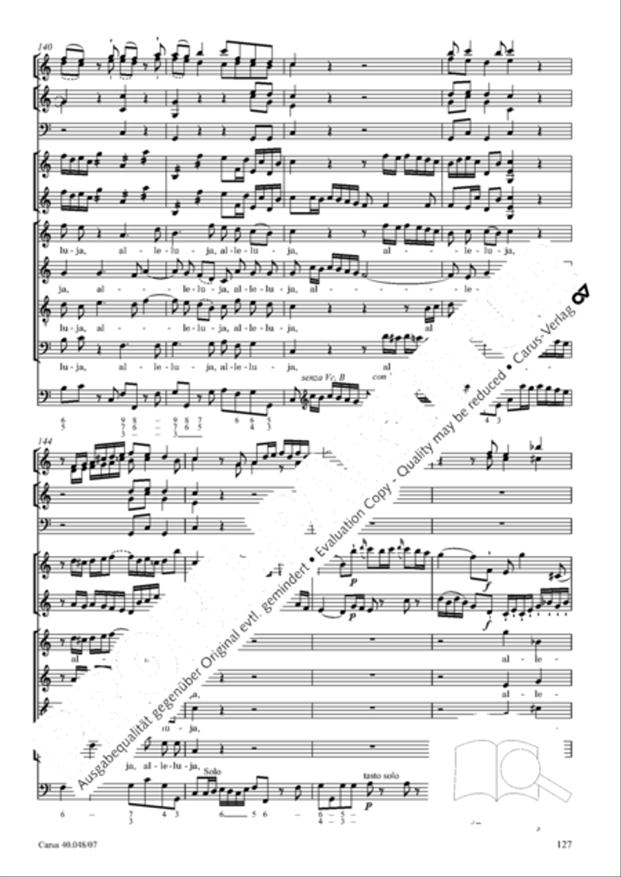 Regina coeli in B-Flat Major, K. 127 4-Part scores gallery preview page 128