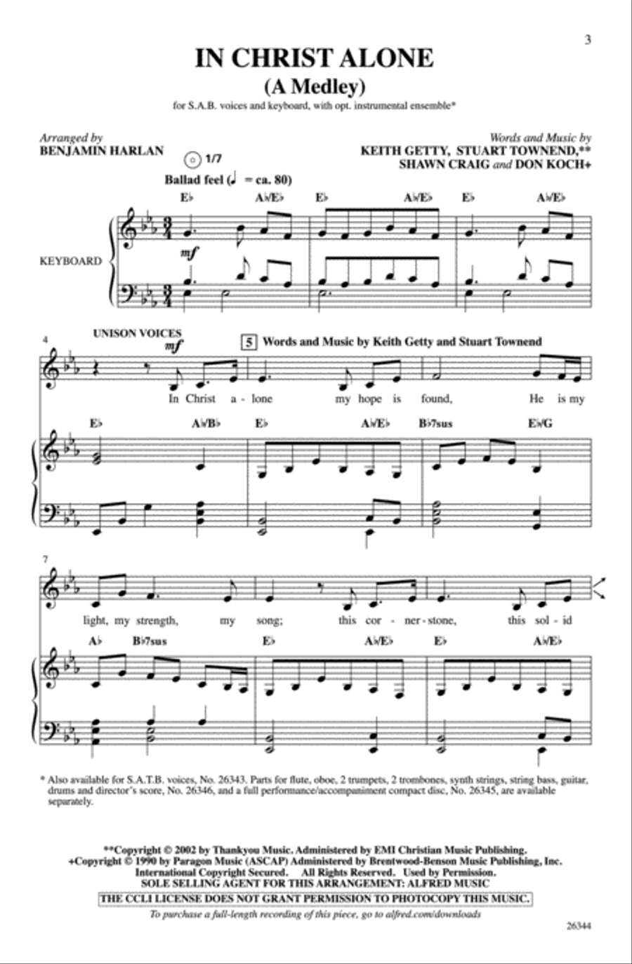 In Christ Alone (A Medley) 3-Part scores gallery preview page 3