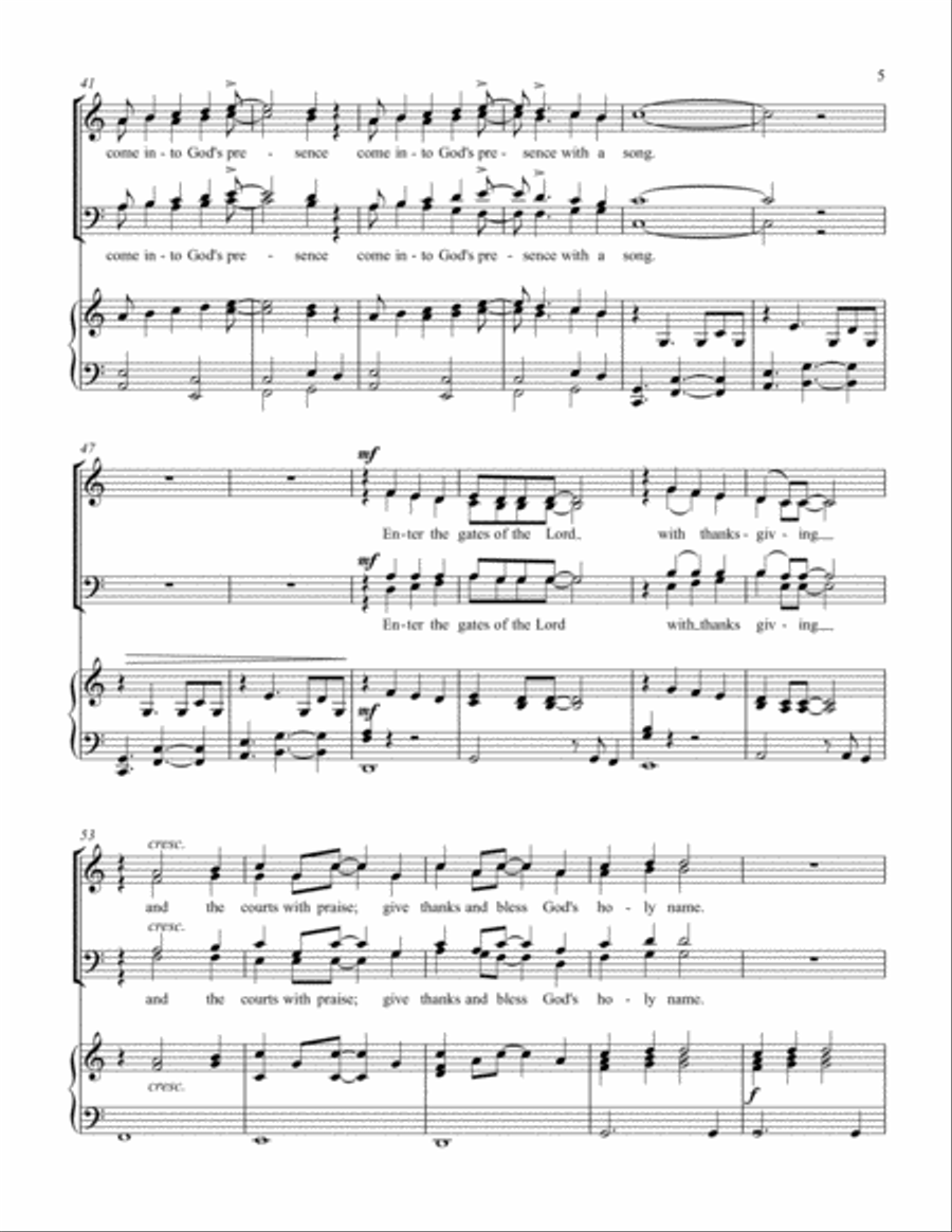 Psalm 100 (SATB) Psalm 100 (SATB) 4-Part scores gallery preview page 5