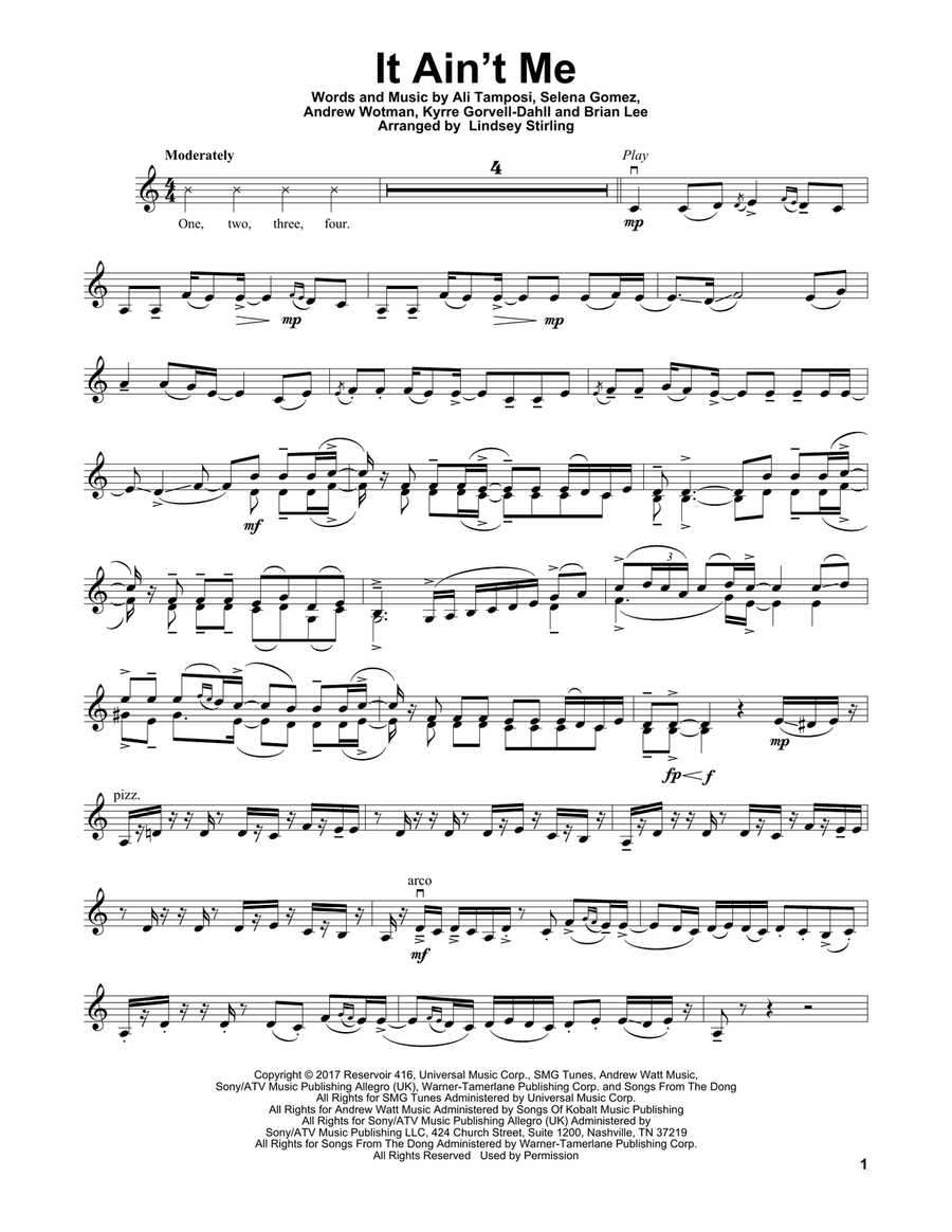 It Ain't Me Violin Solo scores gallery preview page 1