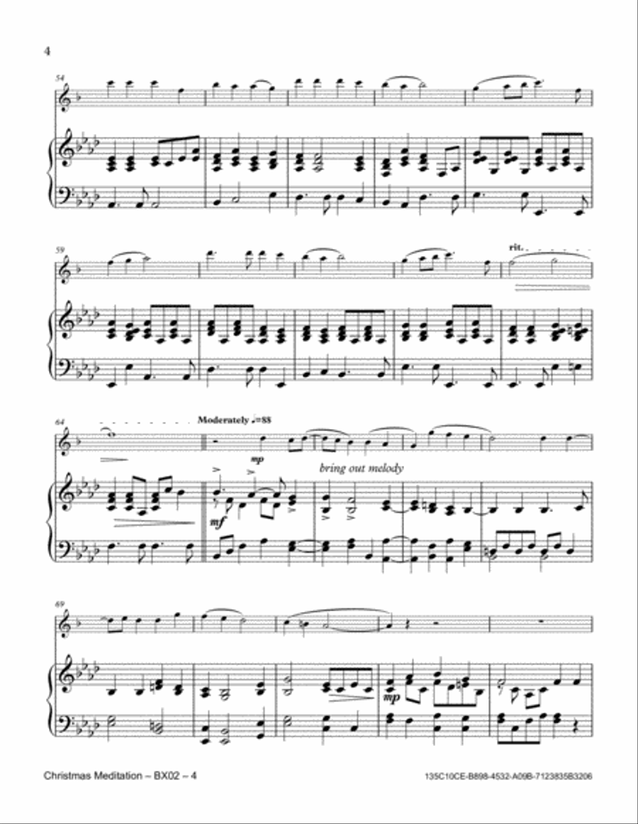 Christmas Meditation Baritone Saxophone scores gallery preview page 4