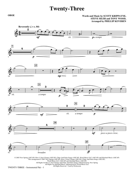 Twenty-Three (arr. Phillip Keveren) - Oboe