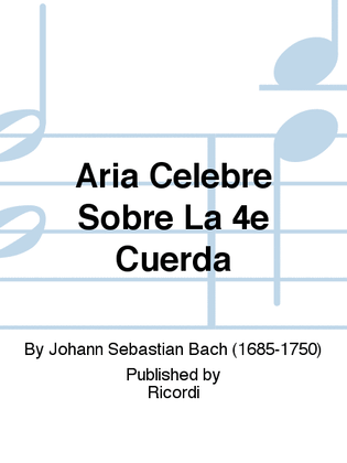 Book cover for Aria Celebre Sobre La 4e Cuerda
