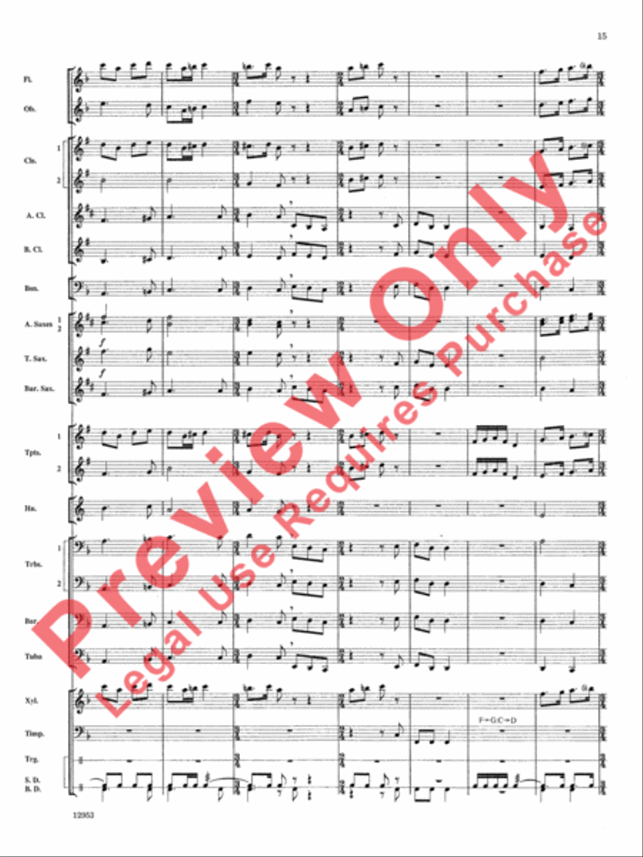 English Folk-Song Fantasy Concert Band scores gallery preview page 16