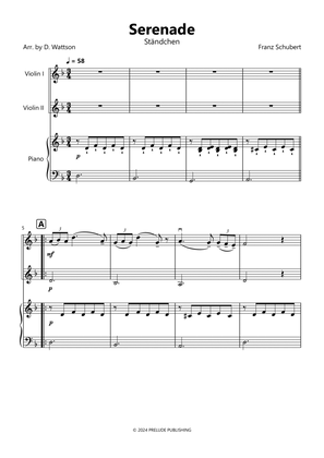 Serenade by Schubert for violin duet