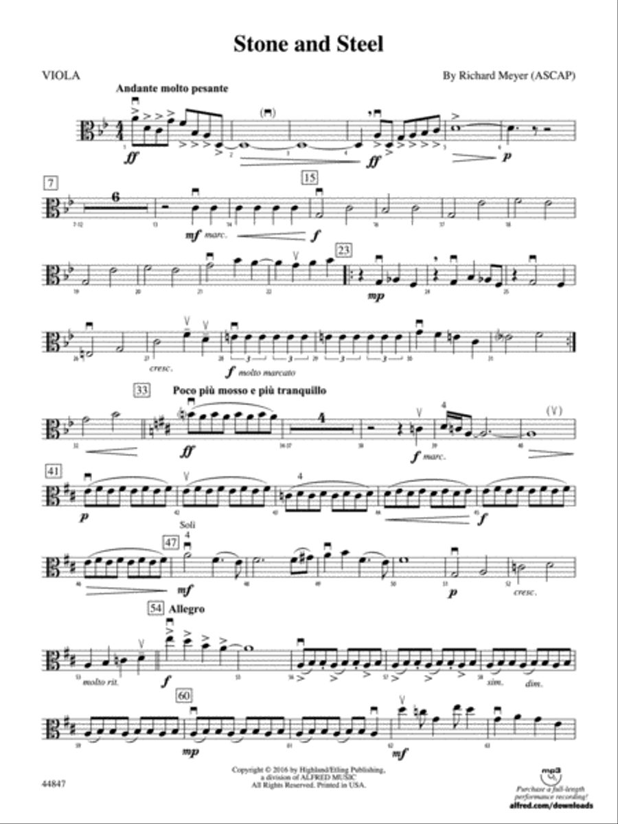 Stone and Steel: Viola String Orchestra scores gallery preview page 1