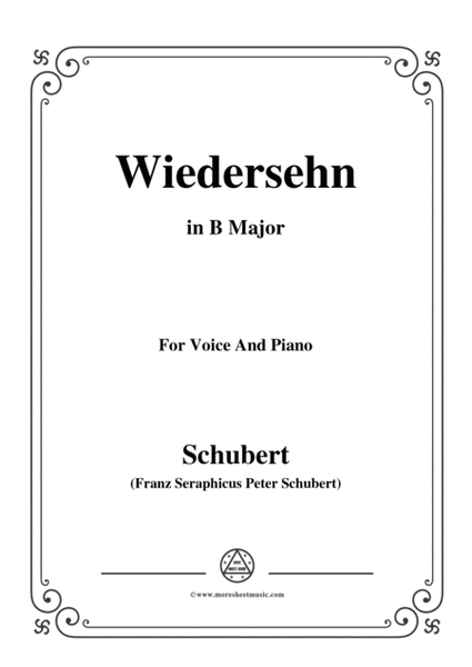 Schubert-Wiedersehn,in B Major,for Voice and Piano image number null