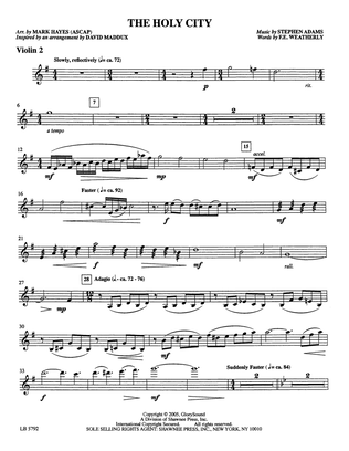 The Holy City (arr. Mark Hayes) - Violin 2