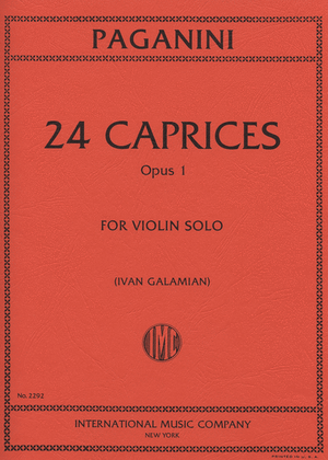 Book cover for 24 Caprices, Opus 1