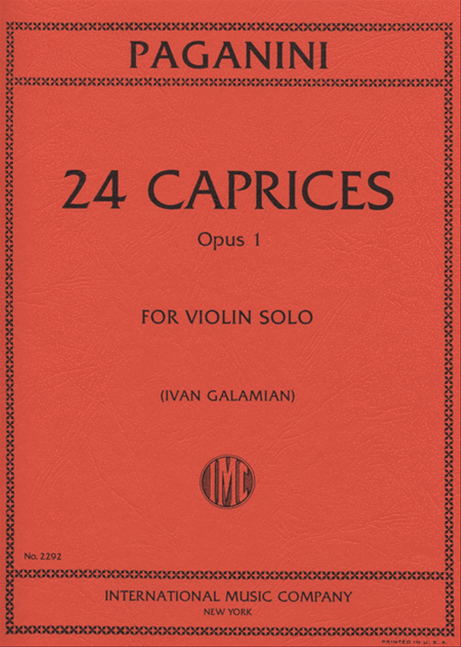 Book cover for 24 Caprices, Opus 1