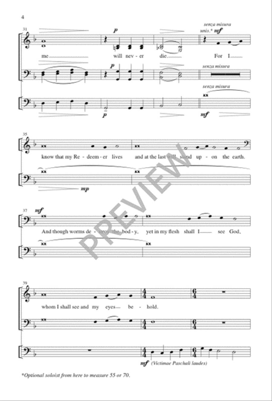 I Am Resurrection and I Am Life 4-Part scores gallery preview page 4
