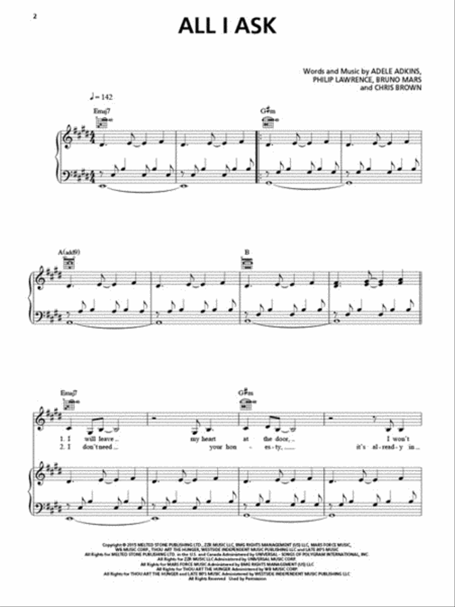Adele - 25 Piano, Vocal, Guitar scores gallery preview page 3