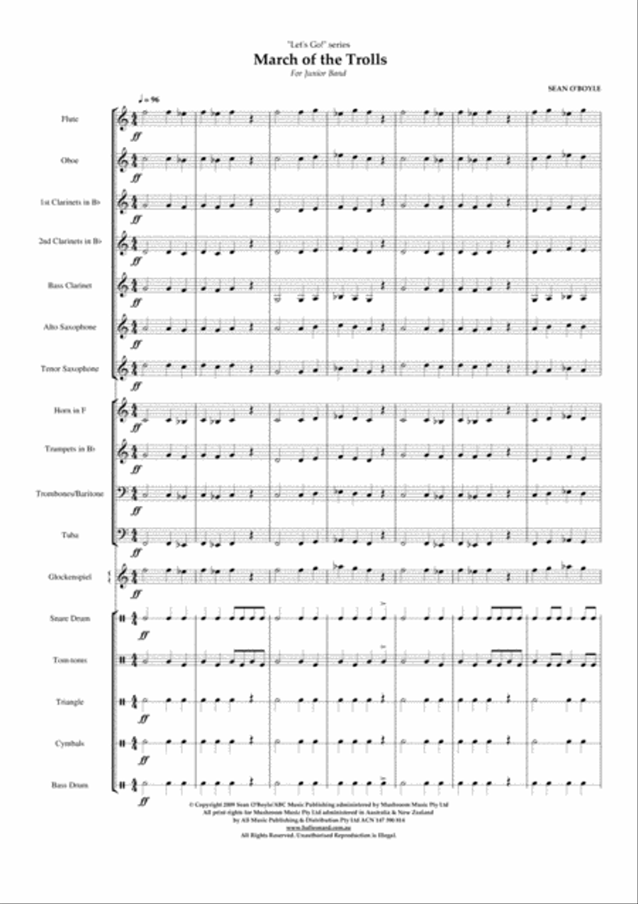 March of the Trolls - Score Concert Band scores gallery preview page 3