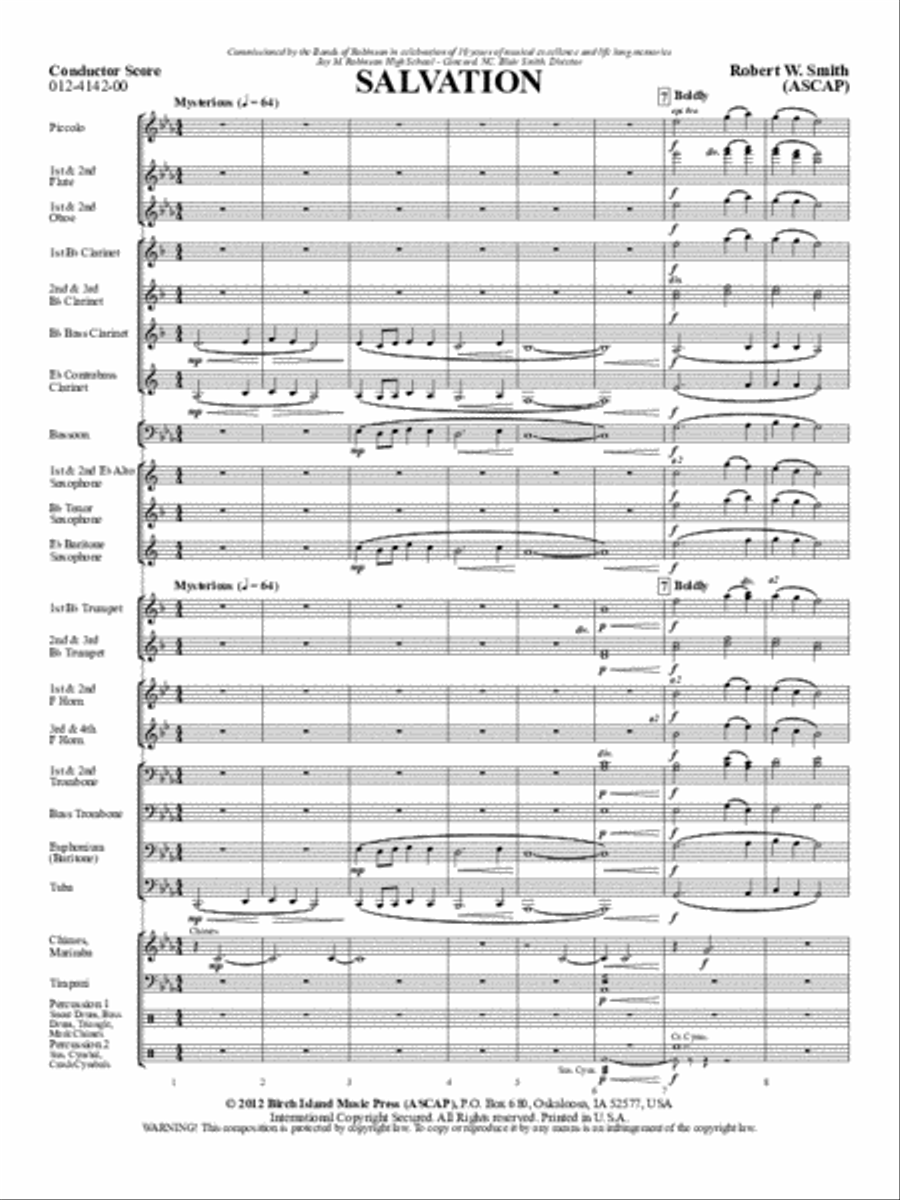 Salvation Concert Band scores gallery preview page 2