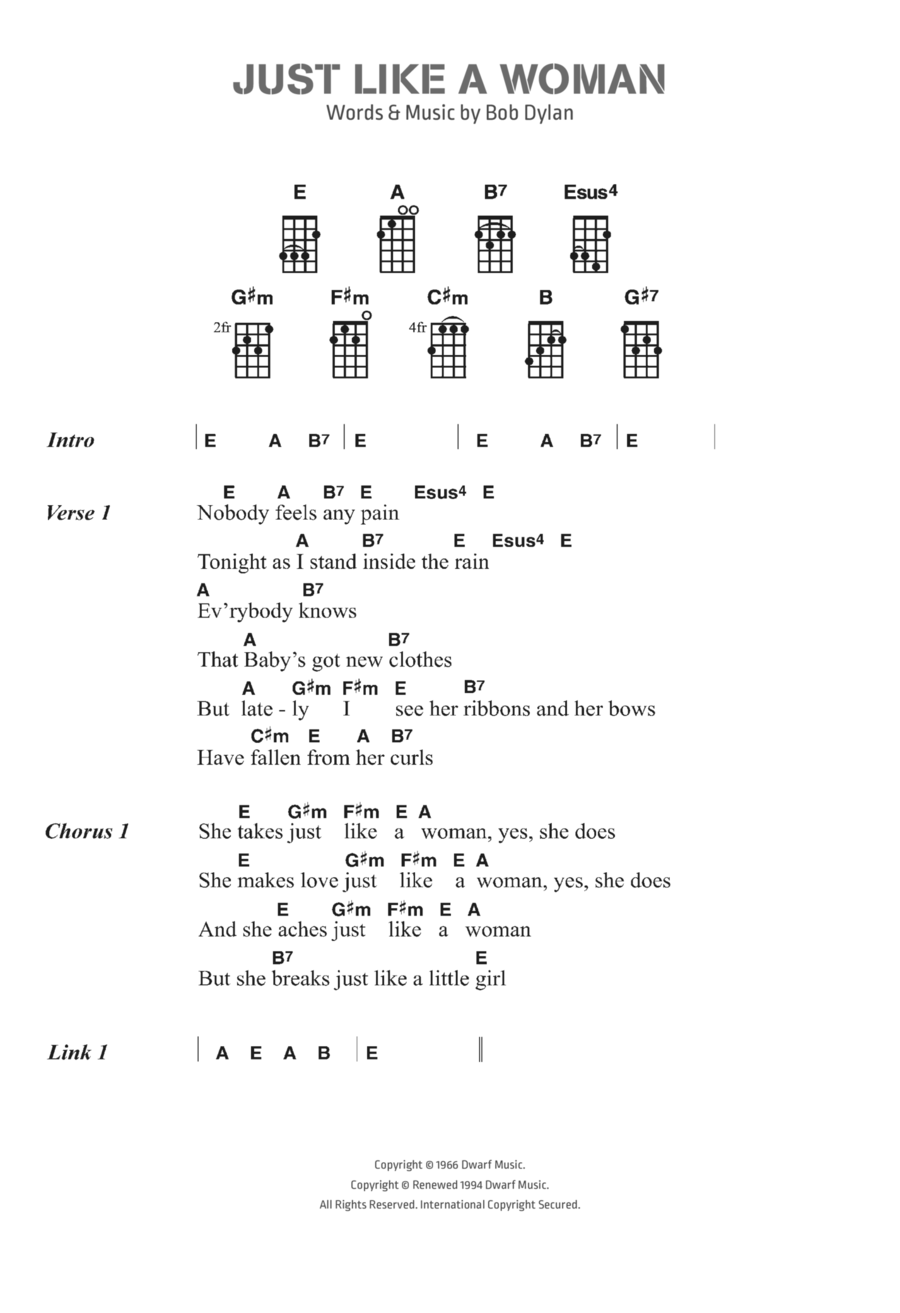 Just Like A Woman Just Like A Woman Ukulele scores gallery preview page 1