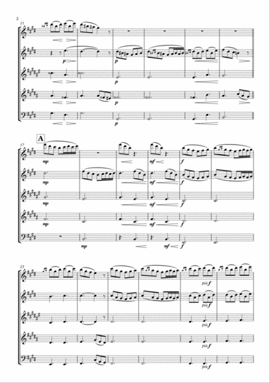 Peer Gynt Suite No. 1Op. 46 arranged for Woodwind Quintet Woodwind Quintet scores gallery preview page 4